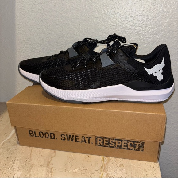 Under Armour UA Project Rock BSR 2 Black White Unisex M 9.5 W 11 New In Box